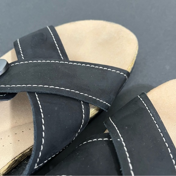 Clark’s Collection Black Reileigh Leatger Slip On Sandals - Picture 6 of 16